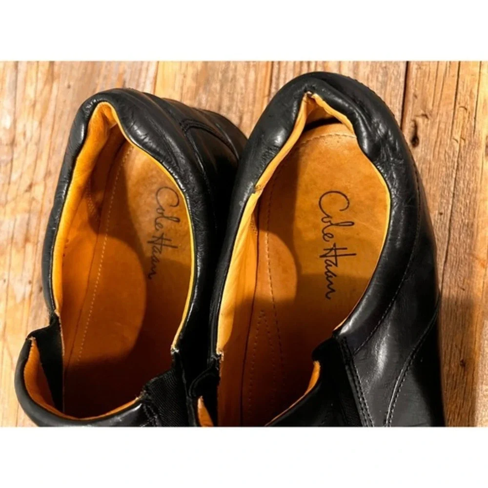 Cole Haan NikeAir Mens‎ Black Leather Slip On Loafer Dress Shoes Size 11 Comfort